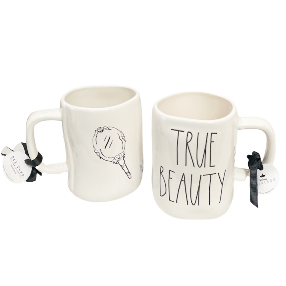 NEW Rae Dunn TRUE BEAUTY Disney Princess Double Sided Mug 💖🪞💖